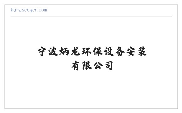 宁波炳龙环保设备安装有限公司 缩略图